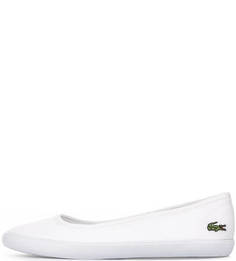 Белые текстильные балетки Lacoste