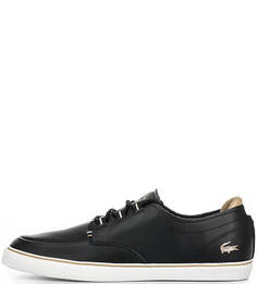 Черные кожаные кеды Lacoste