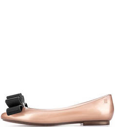 Коричневые балетки с бантом Melissa