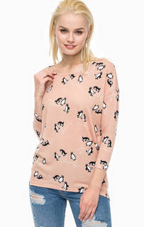 Джемпер кораллового цвета с круглым вырезом Only