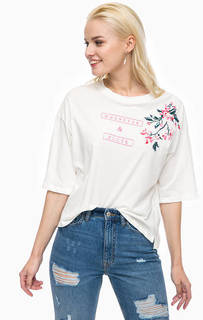 Хлопковая футболка оверсайз Only