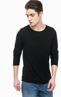 Хлопковый черный джемпер с круглым вырезом Marc Opolo