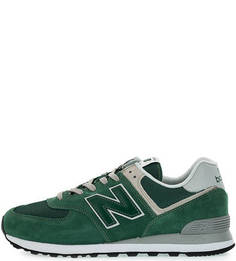 Зеленые замшевые кроссовки New Balance