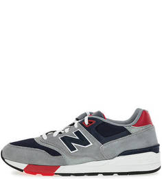 Серые кроссовки с контрастными вставками New Balance