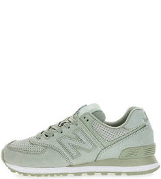 Кроссовки из нубука с животным принтом New Balance