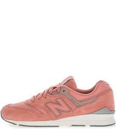 Замшевые кроссовки с текстильными вставками New Balance