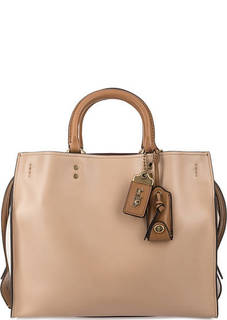 Кожаная сумка с дополнительными ручками Coach