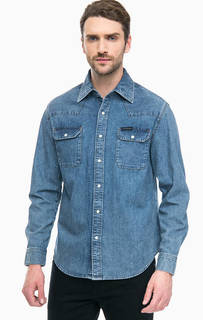 Приталенная рубашка из денима на кнопках Calvin Klein Jeans