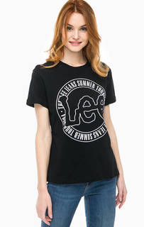 Черная футболка с контрастным принтом Lee