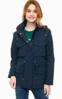 Синяя хлопковая куртка с капюшоном Lee