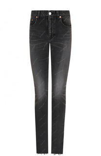 Укороченные джинсы прямого кроя с потертостями Balenciaga