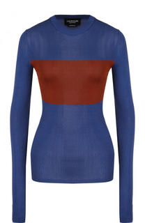 Приталенный шелковый пуловер с круглым вырезом CALVIN KLEIN 205W39NYC