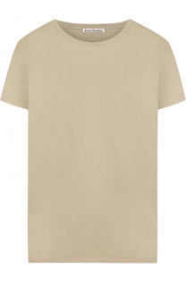 Однотонная хлопковая футболка с круглым вырезом Acne Studios