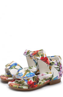 Текстильные сандалии с принтом и застежками велькро Dolce &amp; Gabbana