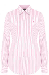 Приталенная хлопковая блуза в полоску Polo Ralph Lauren
