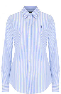 Приталенная хлопковая блуза в полоску Polo Ralph Lauren