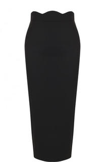 Однотонная шерстяная юбка-карандаш Emporio Armani