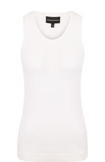 Однотонный топ из вискозы с круглым вырезом Emporio Armani