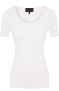 Приталенный топ с круглым вырезом Emporio Armani