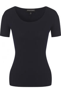 Приталенный топ с круглым вырезом Emporio Armani