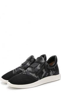 Текстильные кроссовки Runner без шнуровки Giuseppe Zanotti Design
