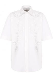 Хлопковая рубашка свободного кроя с вышивкой Dries Van Noten