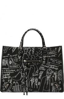 Сумка Papier A6 Zip Around с принтом Balenciaga