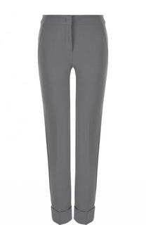 Однотонные хлопковые брюки с отворотами Emporio Armani