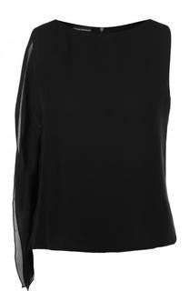 Однотонный шелковый топ без рукавов Emporio Armani