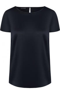 Однотонный шелковый топ с коротким рукавом Emporio Armani
