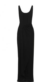 Однотонное платье-макси с драпировкой Emporio Armani