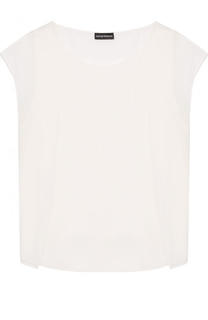 Однотонный шелковый топ свободного кроя Emporio Armani