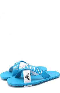 Шлепанцы с логотипом бренда Armani Junior