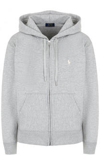 Хлопковый кардиган с капюшоном и логотипом бренда Polo Ralph Lauren