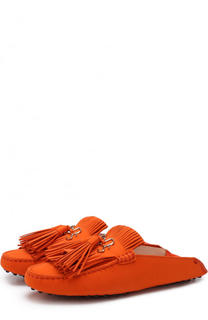 Кожаные сабо с кисточками и бахромой Tod’s Tods