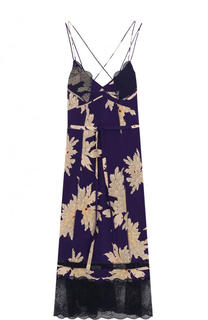 Шелковое платье-комбинация с принтом и кружевной отделкой Zadig&amp;Voltaire Zadig&Voltaire
