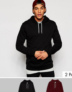2 худи (бордовый и черный) ASOS - СО СКИДКОЙ - Мульти