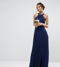 Плиссированное платье макси TFNC Tall Wedding - Темно-синий