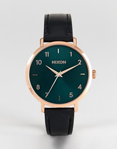 Часы с черным кожаным ремешком Nixon - Черный