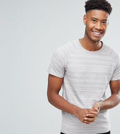 Футболка в меланжевую полоску Selected Homme TALL - Серый