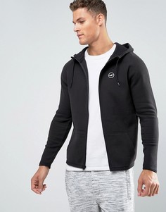 Худи черного цвета на молнии с логотипом Hollister Athletic - Серый
