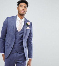 Темно-синий узкий пиджак из 100% мериносовой шерсти ASOS TALL WEDDING - Синий