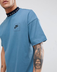 Синяя футболка с отделкой кантом Nike Air 886068-437 - Синий