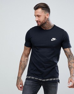Черная удлиненная футболка Nike AV15 892056-010 - Черный