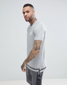 Серая длинная футболка с асимметричным краем Nike AV15 892056-063 - Серый