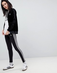 Черные леггинсы с тремя полосками adidas Originals - Черный