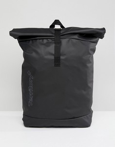 Рюкзак с подворачивающимся верхом, внутренним отделением для ноутбука, черной прорезиненной отделкой и принтом ASOS - Черный