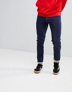 Зауженные джинсы цвета индиго с контрастной строчкой ASOS - Синий