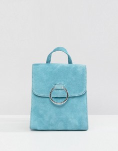 Замшевый мини-рюкзак с кольцом ASOS - Синий