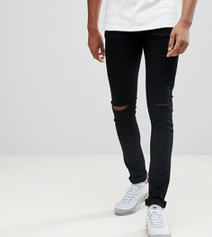 Черные джинсы с дырками на коленях ASOS TALL - Черный